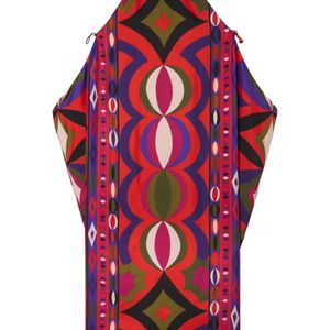 Emilio Pucci Red Collane Print Long Kaftan