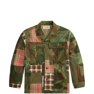 RRL Green Patchwork Cotton Shirt Jacket for men