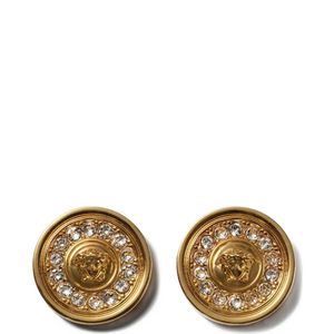 Versace Metallic Medusa Crystal Earrings