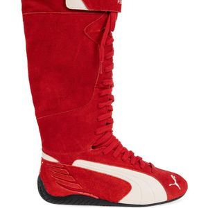 PUMA Red Speedcat Lace-Up Knee-High Boots
