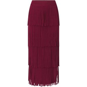 Simon Miller Purple Za Za Tiered Fringe Maxi Skirt