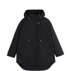 Fay Black Parka En Coton À Capuche