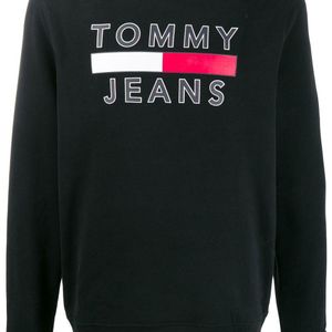 メンズ Tommy Hilfiger ロゴ スウェットシャツ ブラック