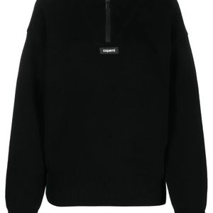 Coperni Black Logo Patch Half-Zip Jumper