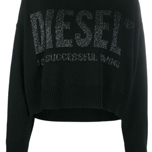 DIESEL ロゴ クロップドセーター ブラック