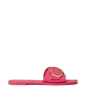 Twinset Pink Slides With Logo Buckle