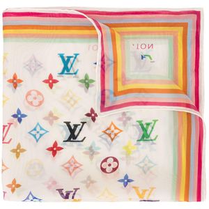 Foulard à motif monogrammé Louis Vuitton en coloris Blanc