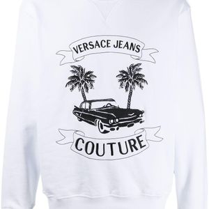 メンズ Versace Jeans プリント スウェットシャツ ホワイト