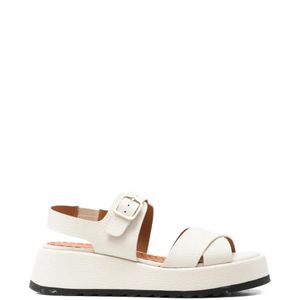 Chie Mihara White Ibizu Buckle Strap Sandals