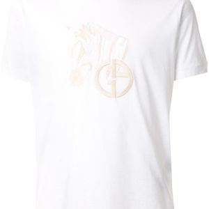 メンズ Giorgio Armani エンブロイダリー Tシャツ ホワイト