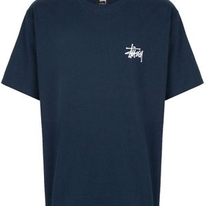メンズ Stussy ロゴ Tシャツ ブルー