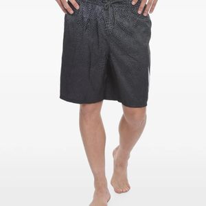 Nike Black Boxer Grid-Print Logo-Print Swim Trunks for men