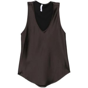 Imperial Brown Satin-Finish Scoop-Neck Tank Top
