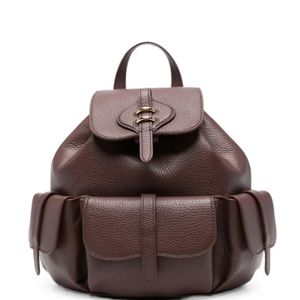 Coccinelle Brown Medium Pebbled Leather Backpack