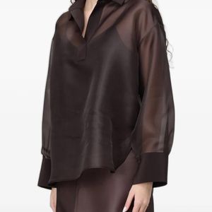 Agnona Brown Blouse En Soie