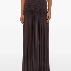 Christopher Esber Brown Orion Ruched Skirt