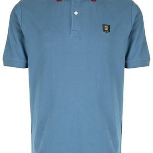 メンズ Kent & Curwen ストライプカラー ポロシャツ ブルー