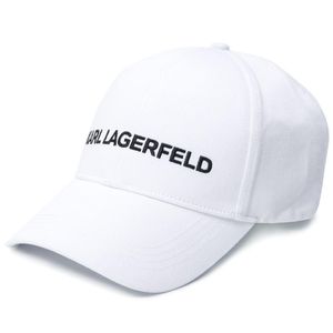 Karl Lagerfeld Weiß Baseballkappe mit Logo-Stickerei
