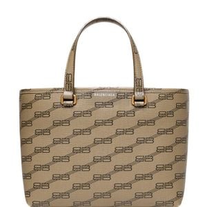 Balenciaga Natural Signature Small Shopping Bag