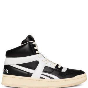 Reebok Black Logo-Patch Leather Sneakers