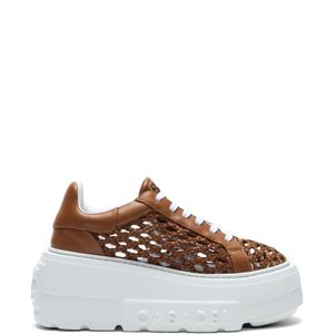 Casadei Brown Nexus Versilia Woven Platform Sneakers