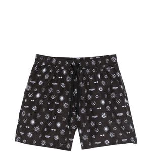 Moschino Black Printed Swim Shorts for men