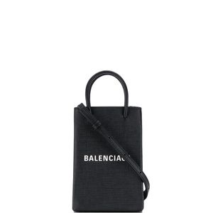 Balenciaga Shopping レザースマートフォンホルダー ブラック