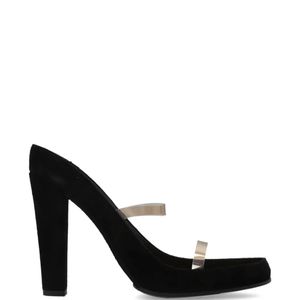 Moschino Black High-Heeled Suede Sandals