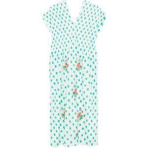 Nimo With Love Blue Embroidered Polka-Dot Midi Dress