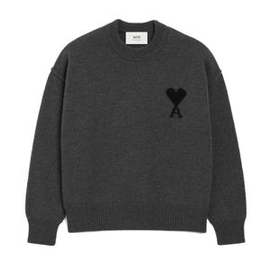 AMI Grau Ami De Coeur Pullover Mit Rundem Ausschnitt