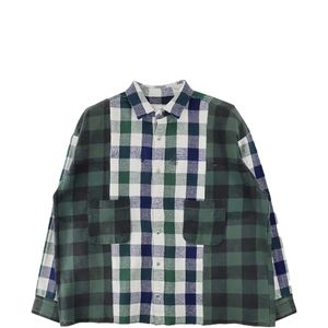 READYMADE Green Patchwork Check-Pattern Shirt for men