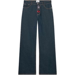 Gcds Blue Workwear Five-Pocket Jeans for men