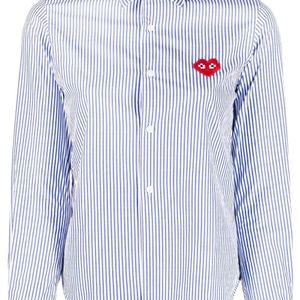 COMME DES GARÇONS PLAY Blue Signature Heart-Patch Shirt