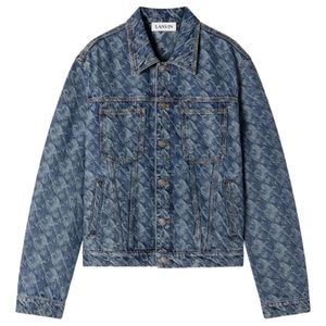Lanvin Jeansjacke Aus Monogramm-Jacquard in Blau für Herren