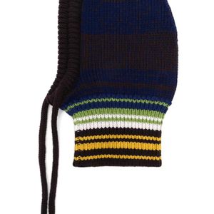 Marni Blue Striped Ribbed-Knit Balaclava for men