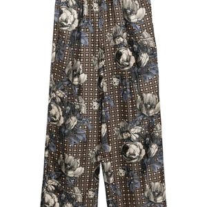 Biyan Grey Floral Print Trousers