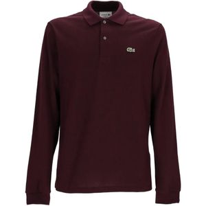 Lacoste Purple Logo-Patch Long-Sleeve Polo Shirt for men