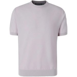 Canali Purple Ribbed-Knit Short-Sleeve T-Shirt for men