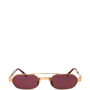 Miu Miu Pink Logo-Plaque Geometric-Frame Sunglasses