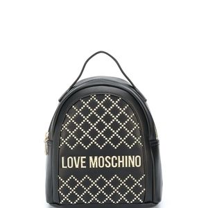 Love Moschino スタッズ ロゴ バックパック ブラック