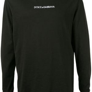 メンズ Dolce & Gabbana ロゴ ロングtシャツ ブラック