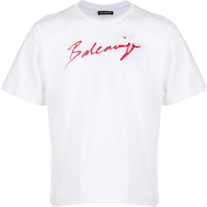 メンズ Balenciaga シグネチャー Tシャツ ホワイト