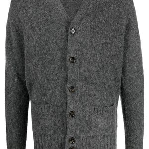 Aspesi Grey Button-Up Wool Cardigan for men