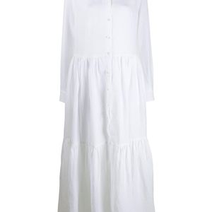 Robe-chemise longue à fronces Aspesi en coloris Blanc