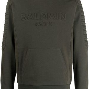 メンズ Balmain ロゴ スウェットシャツ ブラック