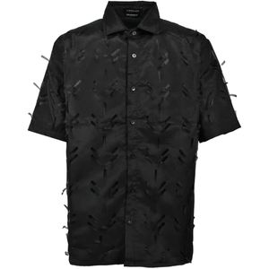 JUNTAE KIM Black Layered Laser-Cut Shirt for men