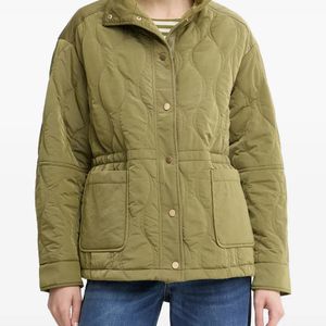 Guess Green Corine Quilted Drawstring Jacket