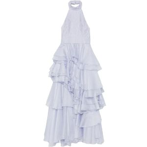 Aje. White Fayette Ruffled Gown