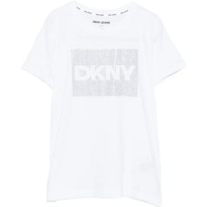 DKNY White Rhinestone-Detail T-Shirt