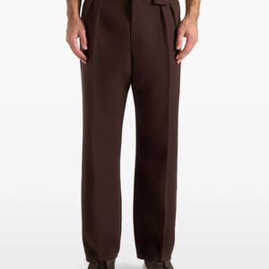 Manière De Voir Brown Pierre Twin Pleated Tailored Pants for men